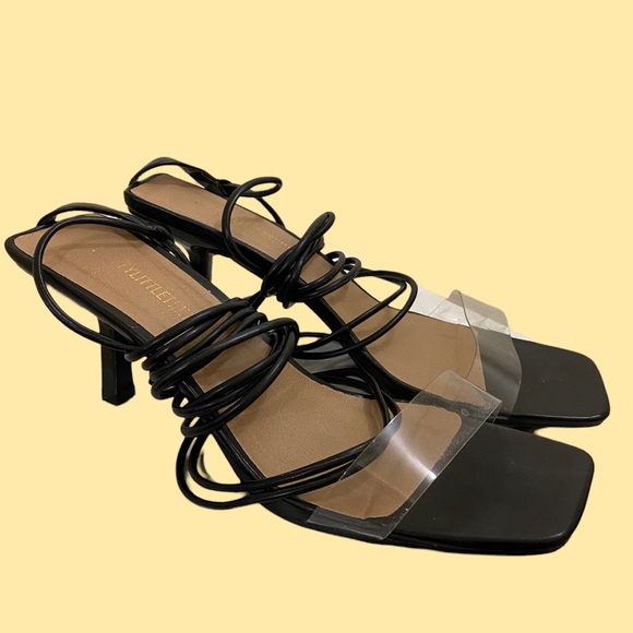 PrettyLittleThing Shoes - BLACK WRAP-UP HEELS👠✨